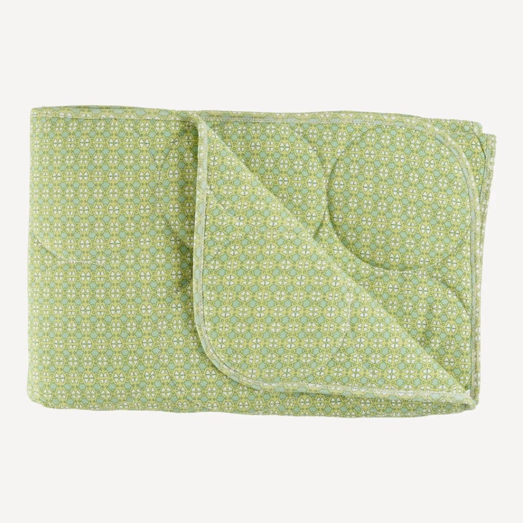 Nwt Kate Quinn Green Olive Mosaic Circle Quilt